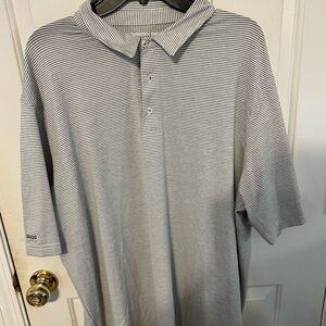 The Southern Shirt Company Grey and White Striped Polo